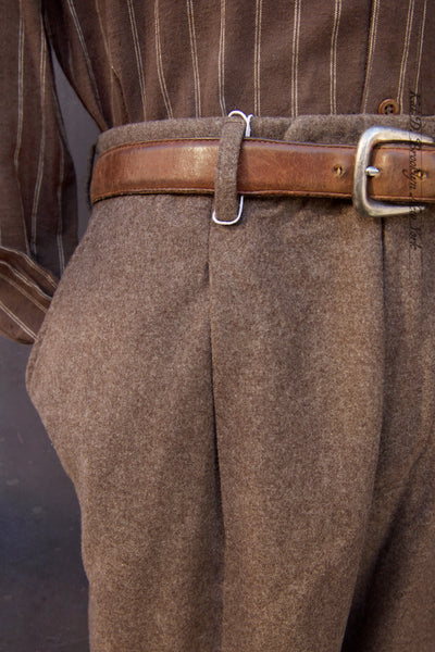 Sheffield Trousers - Brown Virgin Merino Wool - M, L