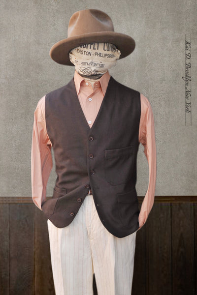 Shoemaker's Vest - Brown British Wool - XL, XXL, XXXL