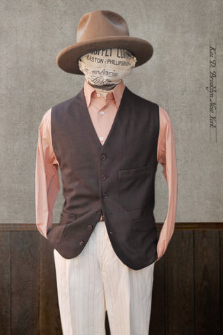 Shoemaker's Vest - Brown British Wool - XL, XXL, XXXL