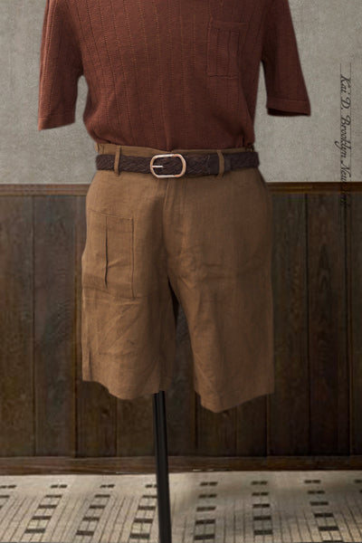 Martin Shorts - French Brown Linen - 32, 36