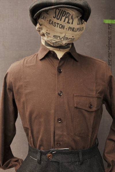 Skillman Shirt - Japanese Light Moleskin - Rugged Brown - M, L, XL, XXL