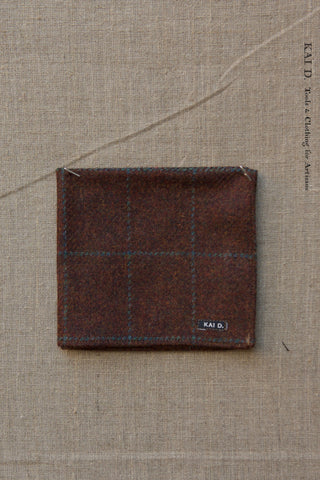 Irish Wool Plaid Pocket Square - Deep Tobacco