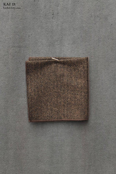 Tweed Pocket Square - Brown Tweed