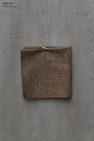 Tweed Pocket Square - Brown Tweed