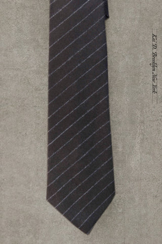 Strioped Wool Tie - Retro Dark Brown