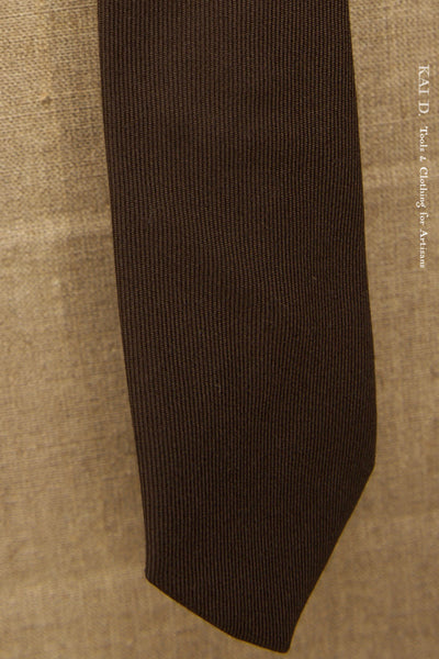 Silk Wool Tie - Deep Brown