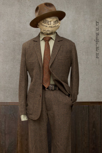 Shoemaker's Jacket - Brown Herringbone Tweed - M, L, XL