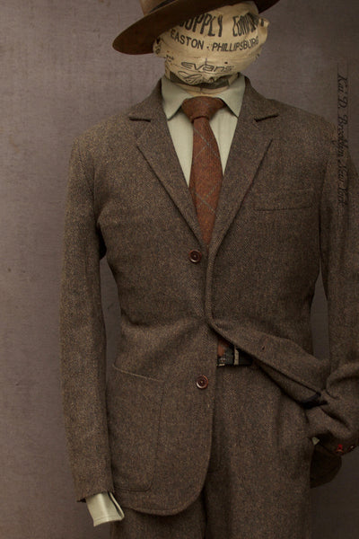 Shoemaker's Jacket - Brown Herringbone Tweed - M, L, XL