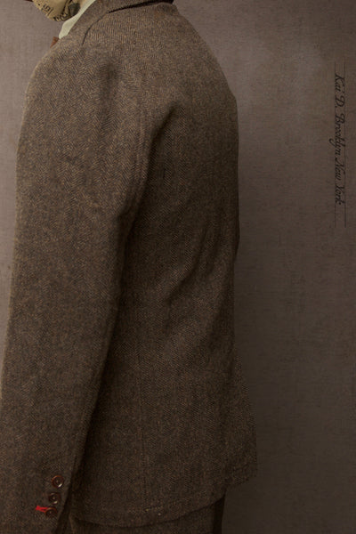 Shoemaker's Jacket - Brown Herringbone Tweed - M, L, XL