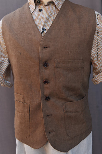 Shoemaker's Vest - French Linen - S, M, L, XL, XXL