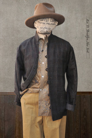 Yutori Jacket- Brown Wool Cashmere / Virgin Wool - M, L, XL