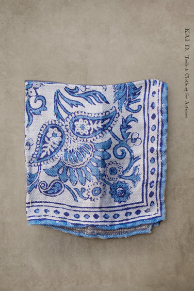 Linen Silk Pocket Square - Paisley