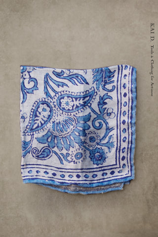 Linen Silk Pocket Square - Paisley