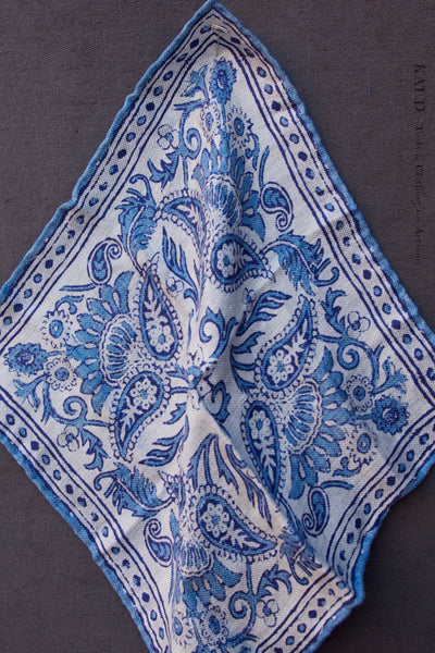 Linen Silk Pocket Square - Paisley