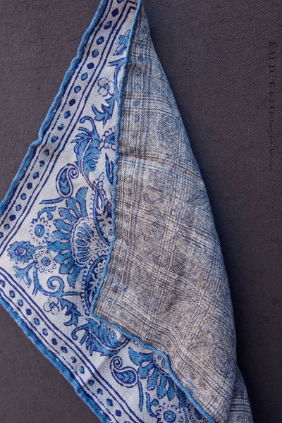 Linen Silk Pocket Square - Paisley