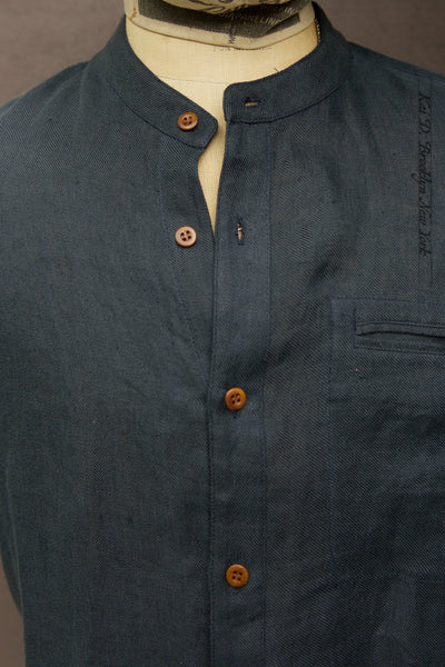 Buck Shirt - Natural Dyed Linen Twill  - M, L