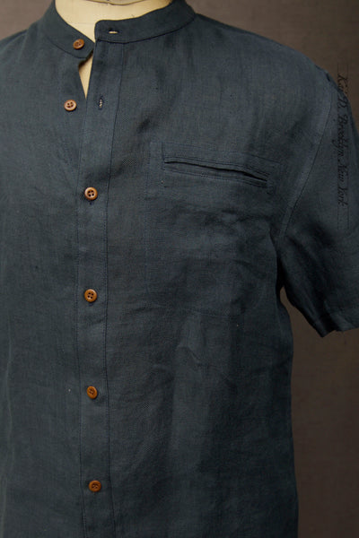 Buck Shirt - Natural Dyed Linen Twill  - M, L