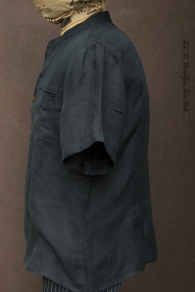 Buck Shirt - Natural Dyed Linen Twill  - M, L