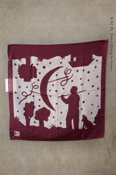 Wool Silk Bandana - Burgunday Foulard