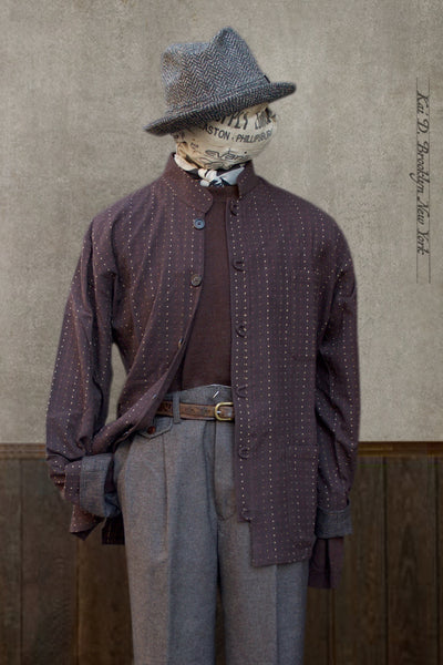 O'Hara Shirt - Dimensional Jacquard - Burgundy - L