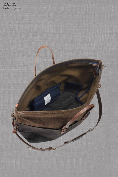 Cabine Bag - Khaki Wax Cotton / Tweed (NO RETURN)