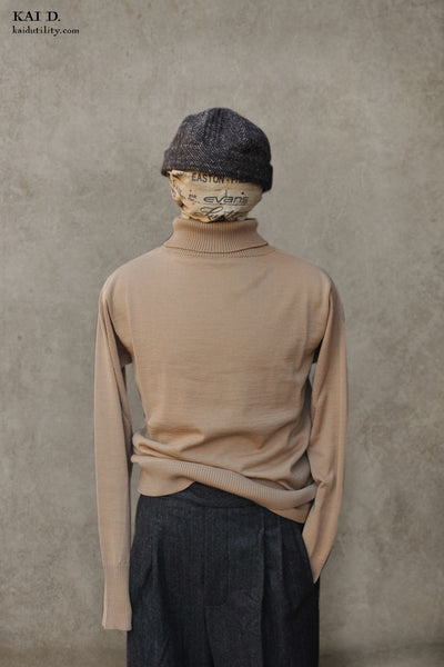 Marine Turtleneck Sweater - Camel - S, M, L, XL
