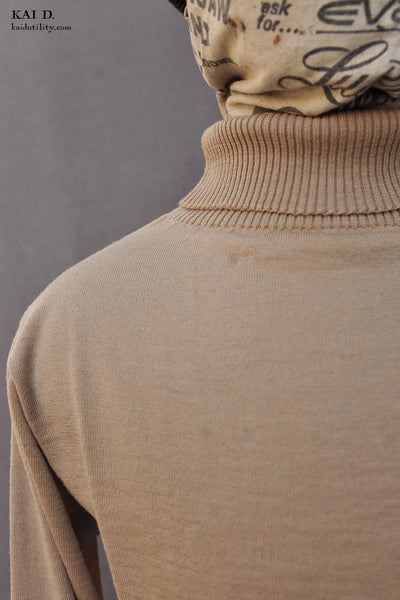 Marine Turtleneck Sweater - Camel - S, M, L, XL