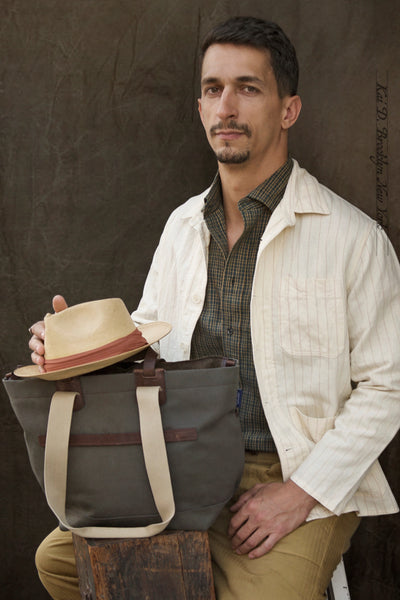Meline Business Bag - Khaki Cotton / Tweed (NO RETURN)
