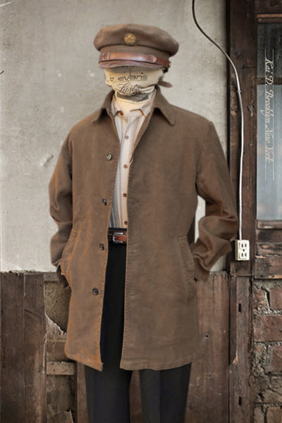 French Car Coat - Double Face Suedin - Brown - 42(S), 44(M, 46(L), 48(XL)
