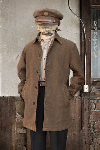 French Car Coat - Double Face Suedin - Brown - 42(S), 44(M, 46(L), 48(XL)