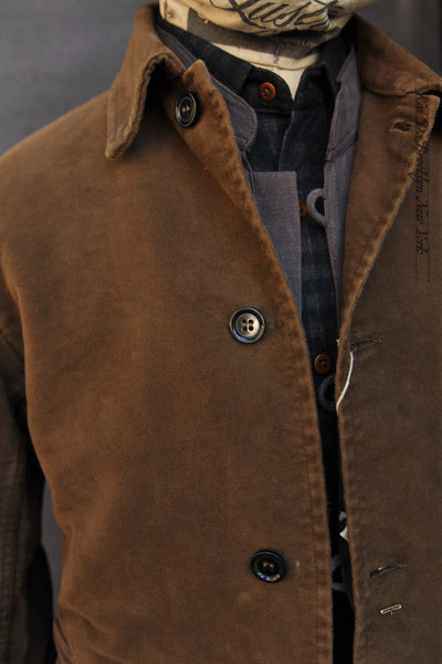 French Car Coat - Double Face Suedin - Brown - 42(S), 44(M, 46(L), 48(XL)