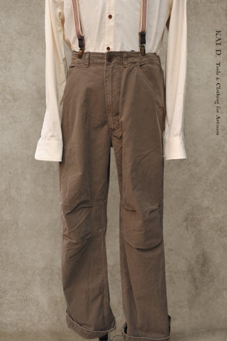 Loose Fit Military Chino - Stone Washed Khaki - 34