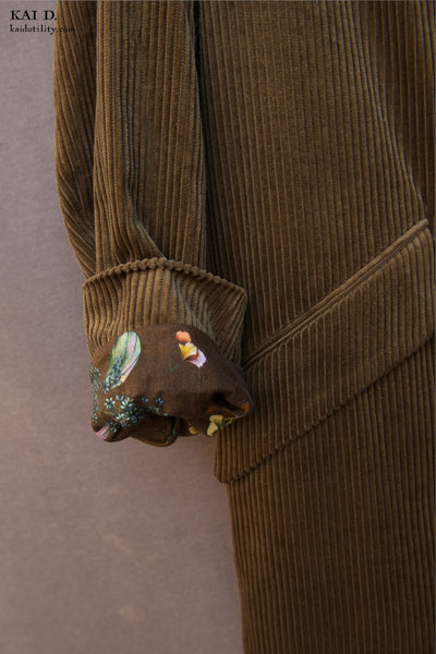 Carla Blazer Coat - Olive Corduroy - XS