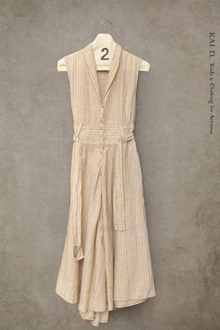 Carmela Long Sleeveless Dress - Pastel Yellow - S