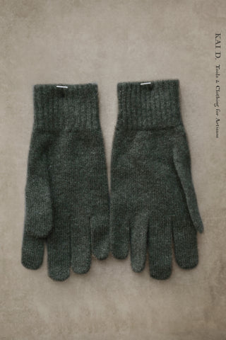 Cashmere Gloves - Mens - Green Heather