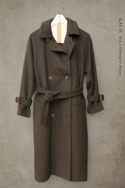 Jolie Coat - Wool Cashmere - Deep Olive-  M