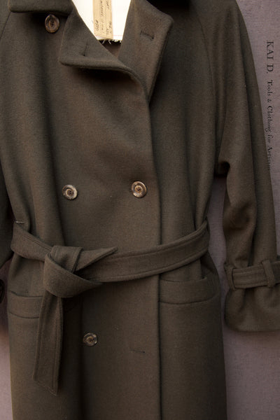 Jolie Coat - Wool Cashmere - Deep Olive-  M