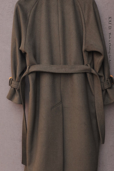 Jolie Coat - Wool Cashmere - Deep Olive-  M