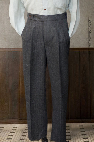 Wide Leg Matisse Pants -Chalk Stripe Flannel - 30, 32