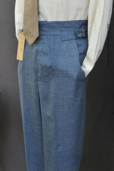 Cooper Pants - Chambray Blue Hopsack Tropical Wool - 32, 34, 36