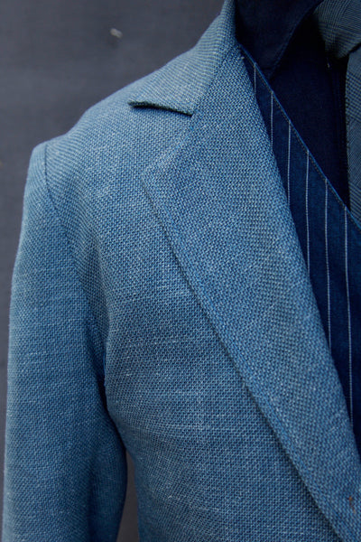 Shoemaker's Jacket - chambray Blue Hopsack Wool - M, L
