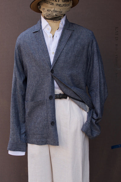 Packable Island Jacket - Linen Viscose Chambray - M, L, XL, XXL
