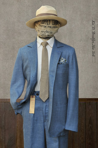 Shoemaker's Jacket - chambray Blue Hopsack Wool - M, L