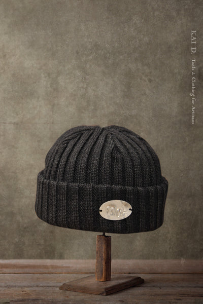 Dock Worker Ribbed Beanie - Charcoal