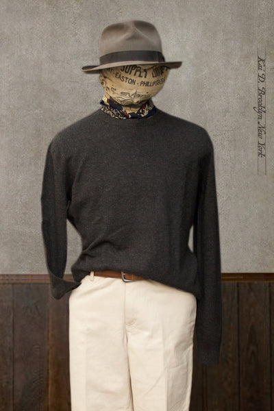 Mongolian Cashmere Sweater - Deep Charcoal - M