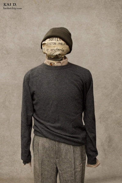 Mongolian Cashmere Sweater - Deep Charcoal - M