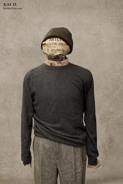 Mongolian Cashmere Sweater - Deep Charcoal - M, L, XL