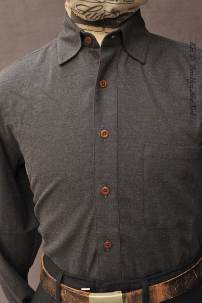 Cassady Shirt (Relaxed Cut - Charcoal Baby Flannel - S, M, L, XL, XXL