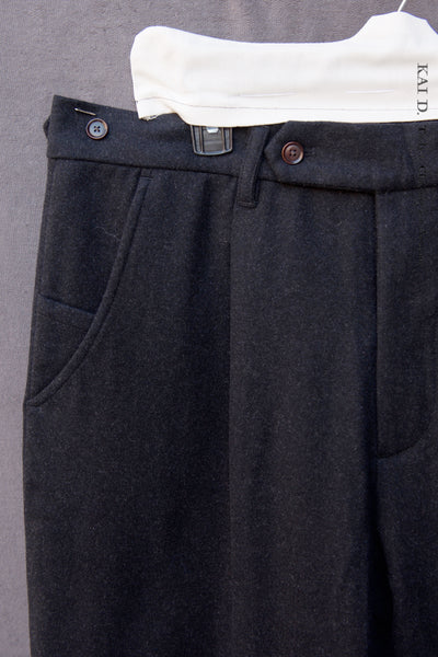 Journeyman Trousers - Deep Charcoal Flannel - 30, 32, 34, 36