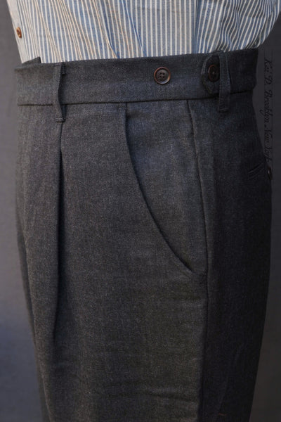 Journeyman Trousers - British Charcoal Wool - 30, 32, 34, 36